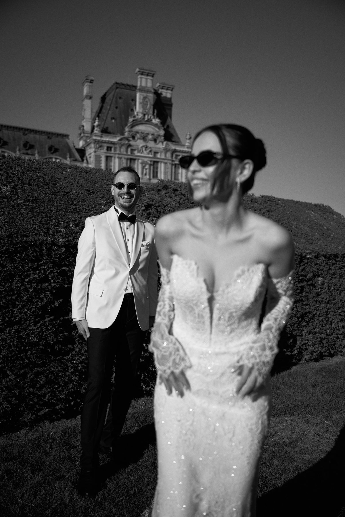 Les mari&eacute;s dans les jardins, &agrave; Paris